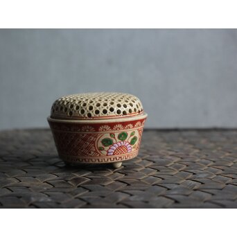 赤阪萬古 色絵香炉　P583