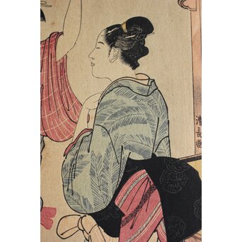 野口米次郎 ヨネノグチ 監修 渡辺木版画 清永歌麿写楽 木版画 3枚1組　Z711 