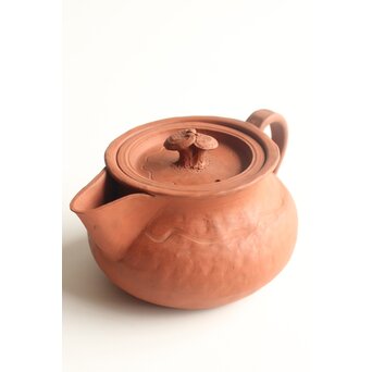 四代 伊奈長三 常滑焼 朱泥大急須 共箱　P589 