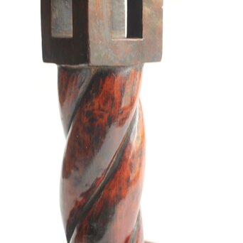 李朝 朝鮮 木製燭台 民藝　X613 