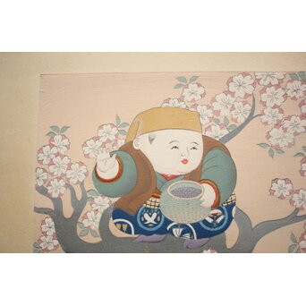 八宝堂/八寶堂 御伽絵 児島玉鳳画 木版画15枚 画帳　Z719 