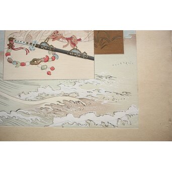 八宝堂/八寶堂 御伽絵 児島玉鳳画 木版画15枚 画帳　Z719 