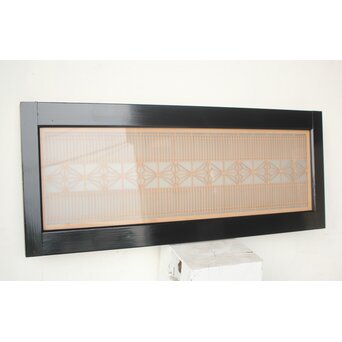 小型 黒枠 両面ガラス組子欄間　R0507 くもりガラス面