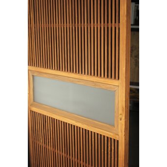 くもりガラス白木格子戸　L1186 