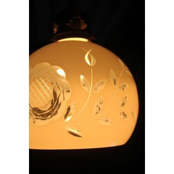 乳白色 外切子電笠 照明 古手金具　A0528 