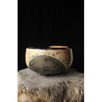 三浦乾也 金銀彩若松図風炉　P608 