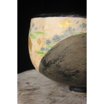 三浦乾也 金銀彩若松図風炉　P608 