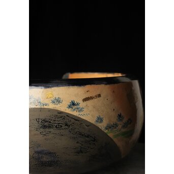 三浦乾也 金銀彩若松図風炉　P608 