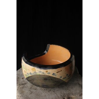 三浦乾也 金銀彩若松図風炉　P608 