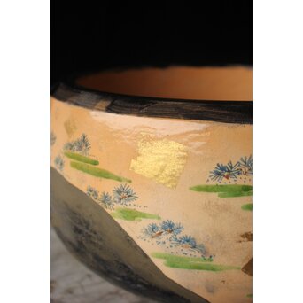 三浦乾也 金銀彩若松図風炉　P608 