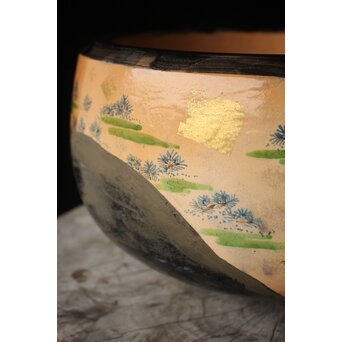 三浦乾也 金銀彩若松図風炉　P608 