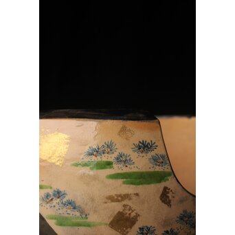 三浦乾也 金銀彩若松図風炉　P608 