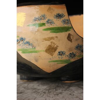 三浦乾也 金銀彩若松図風炉　P608 