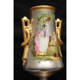 セーブルスタイル 花瓶一対 人物天使　P612 