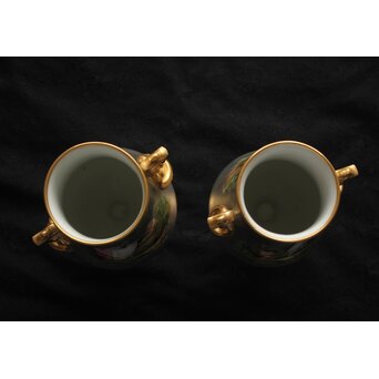 セーブルスタイル 花瓶一対 人物天使　P612 