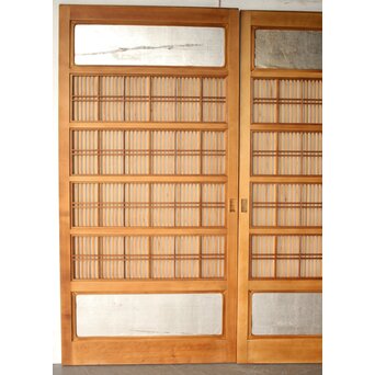 銀張 障子枠付 ハイサイズ格子戸 2枚1組　L1194 