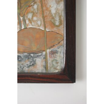 紫翠銘 蓮の画 小引戸 2枚1組　Z756 