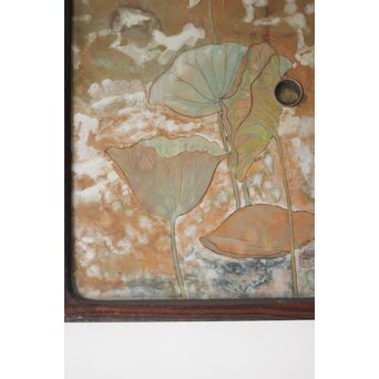 紫翠銘 蓮の画 小引戸 2枚1組　Z756 