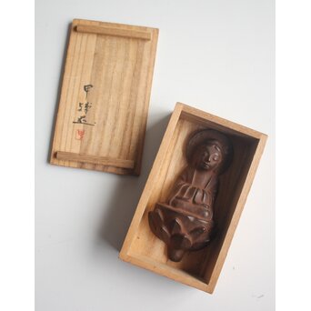 仏師 宮沢甲輔作 乾漆 懸仏 共箱　Q399 