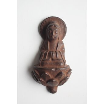 仏師 宮沢甲輔作 乾漆 懸仏 共箱　Q399