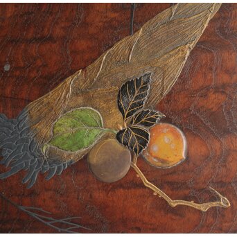 前田桑明 菜蒔絵 桑箱　X625 