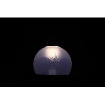 腐食と切子のオパールセントガラス電笠　A535