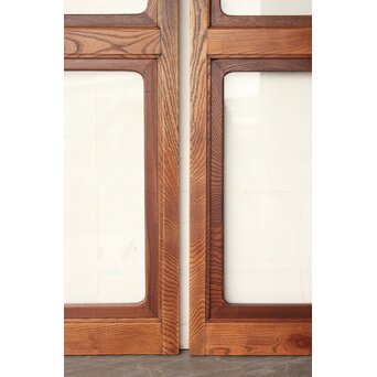 総堅木 美杢 クリアガラス戸 2枚1組　GD0331 