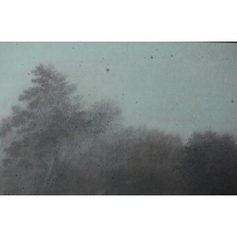 二川和之 【雨聲】 20号 日本画額装　Z767 