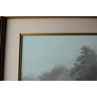 二川和之 【雨聲】 20号 日本画額装　Z767 