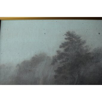 二川和之 【雨聲】 20号 日本画額装　Z767 