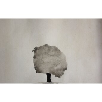 堀文子 墨絵『木』 Z772 