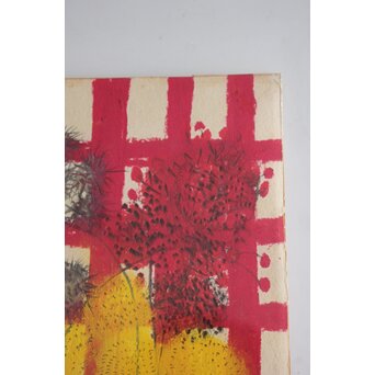 三岸節子 オイルパステル【花】額装　Z774 