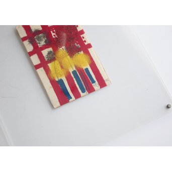 三岸節子 オイルパステル【花】額装　Z774 