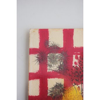 三岸節子 オイルパステル【花】額装　Z774 