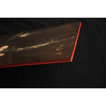 川村清雄 紅白梅図 油彩 板絵　Z783 