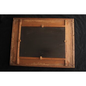 川村清雄 紅白梅図 油彩 板絵　Z783 