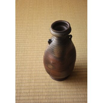 金重陶陽 壺心庵 備前花入 共箱　P628