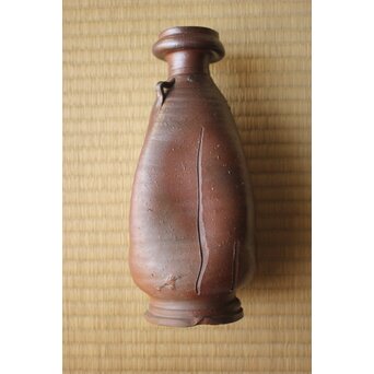 金重陶陽 壺心庵 備前花入 共箱　P628 