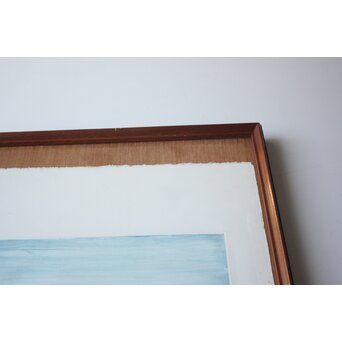 南 桂子 【花と緑色の鳥】 銅版画　Z793 