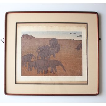 吉田遠志【野生の記憶】木版画　Z794