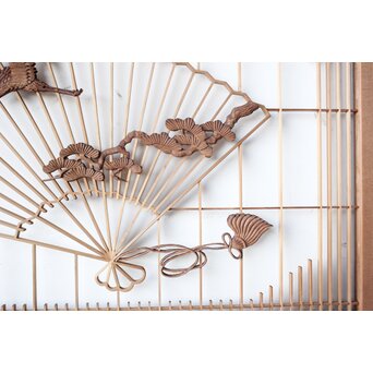 投網図と吉祥紋 大欄間 2枚1組　R0529 