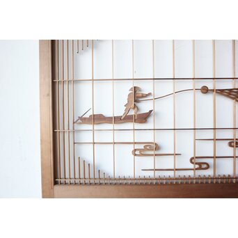 投網図と吉祥紋 大欄間 2枚1組　R0529 