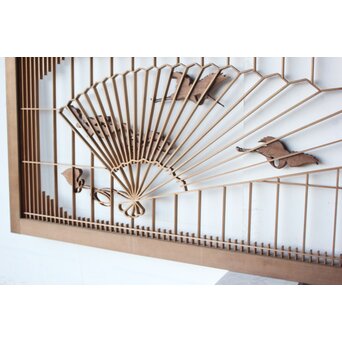 投網図と吉祥紋 大欄間 2枚1組　R0529 