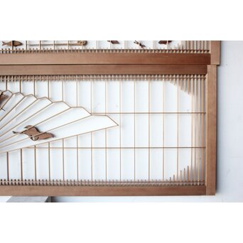 投網図と吉祥紋 大欄間 2枚1組　R0529 