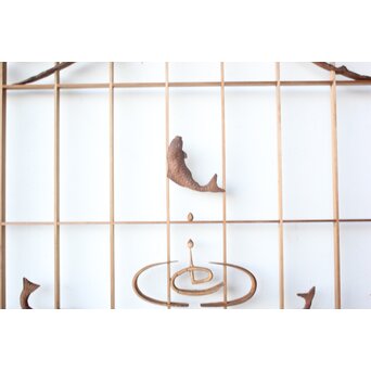 投網図と吉祥紋 大欄間 2枚1組　R0529 