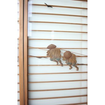 船引図 木彫書院欄間 5枚1組　R0533 