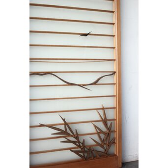 船引図 木彫書院欄間 5枚1組　R0533 