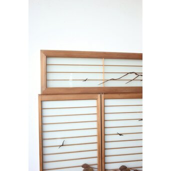 船引図 木彫書院欄間 5枚1組　R0533 