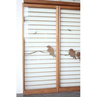 船引図 木彫書院欄間 5枚1組　R0533 