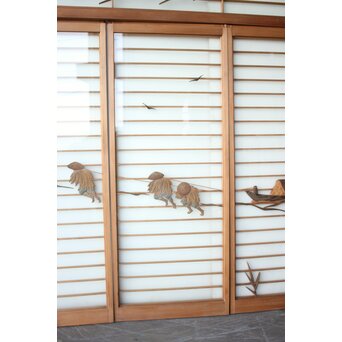 船引図 木彫書院欄間 5枚1組　R0533 